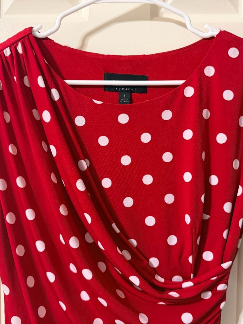 Sz 8 Connected Red & White Polka Dot Dress - Picture 2 of 6